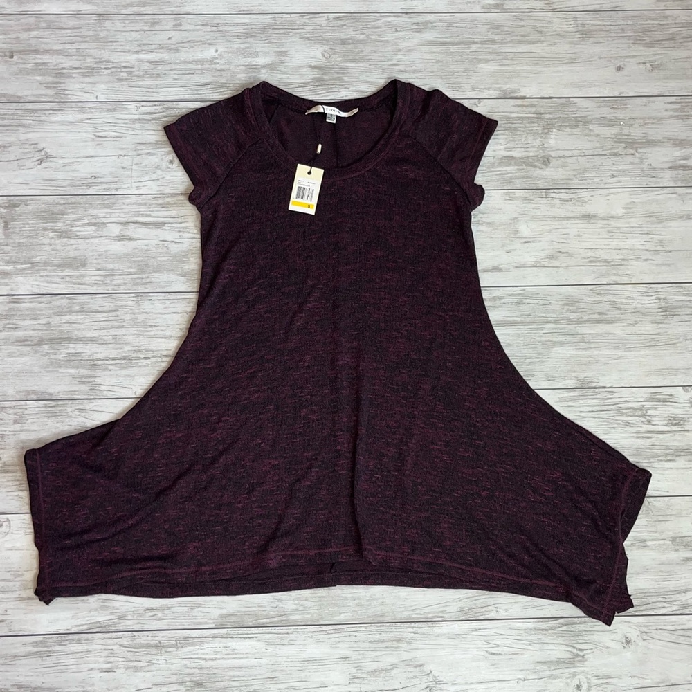 Studio M Burgundy Tunic Top Size Small NWT
